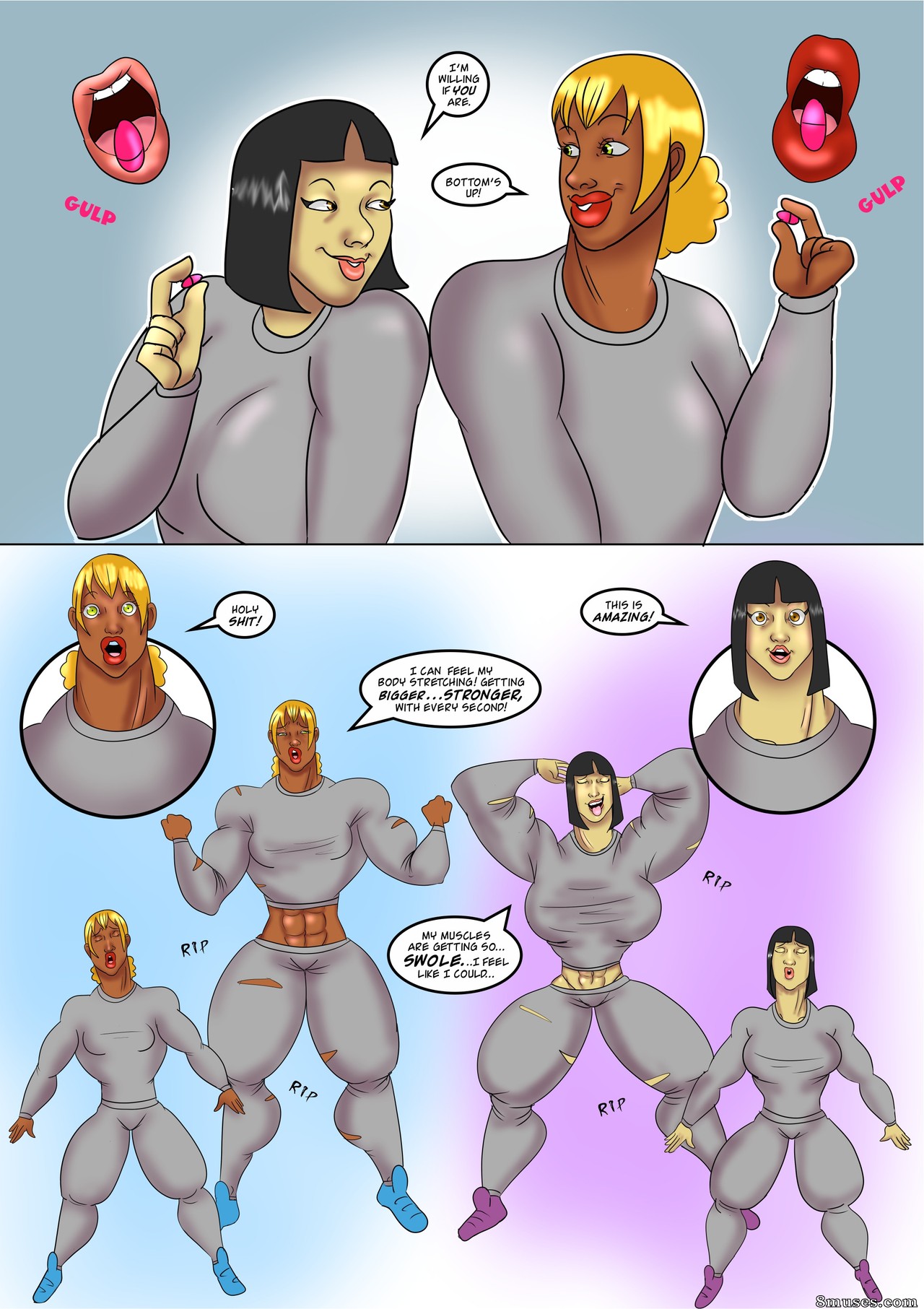 Page 9 | Various-Authors/Mighty-Female-Muscle-Comix/Too-Big-For-Her-Own-Good  | 8muses - Sex Comics