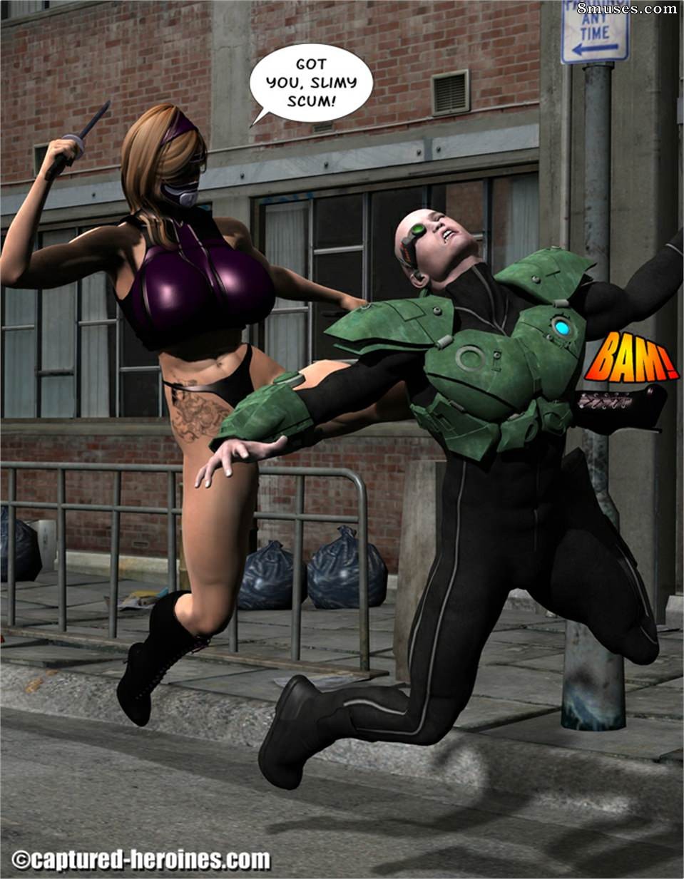 Captured-Heroines Comics - Night Razor caza a Elektroz - Página 4