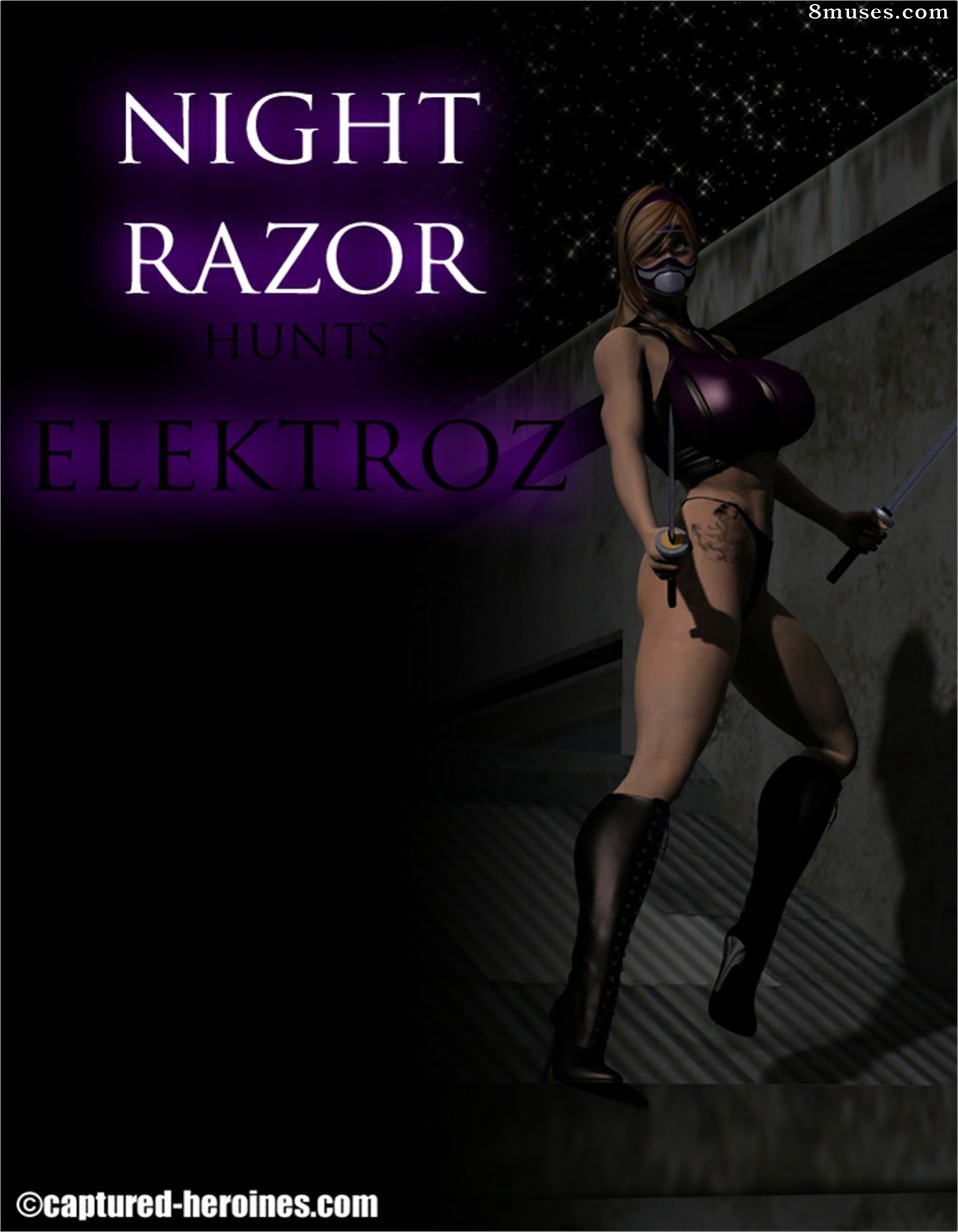 Captured-Heroines Comics - Night Razor caça Elektroz - Página 1