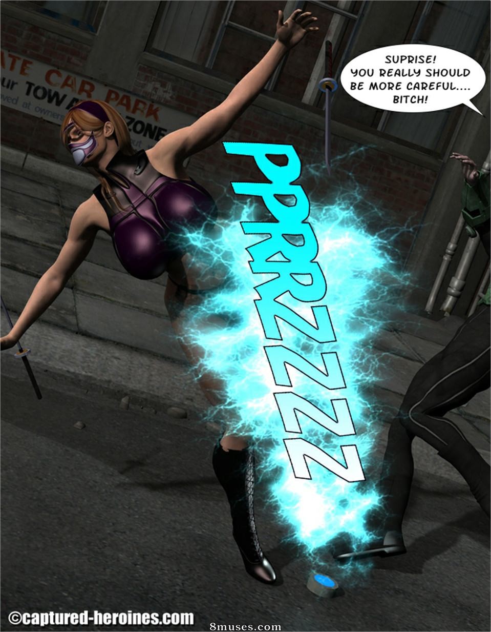 Captured-Heroines Comics - Night Razor caza a Elektroz - Página 7