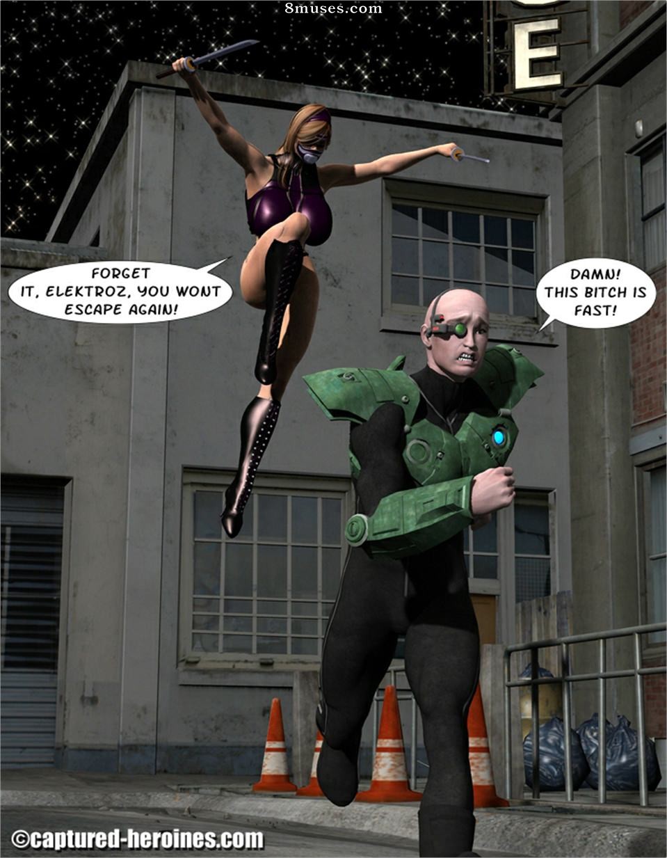 Captured-Heroines Comics - Night Razor caza a Elektroz - Página 3