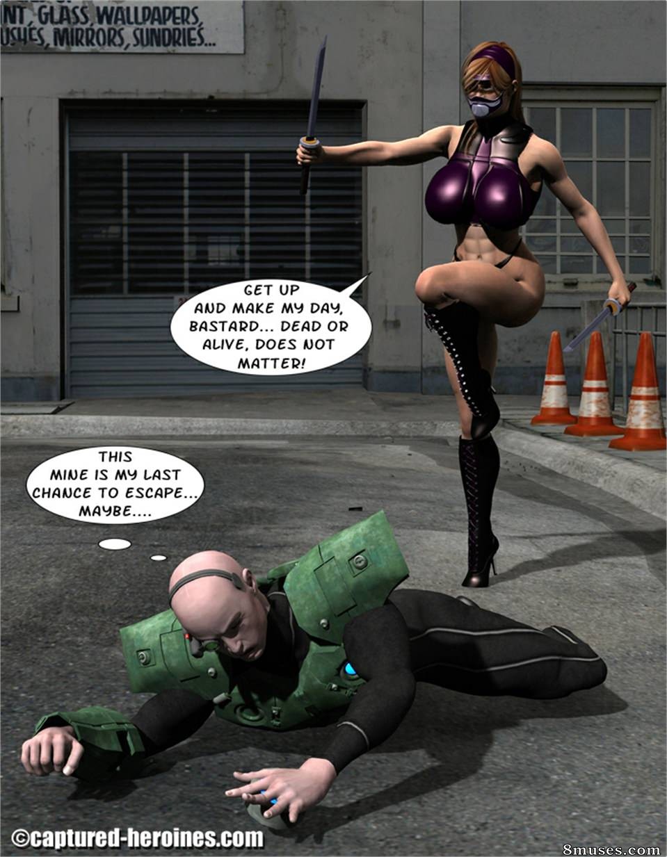 Captured-Heroines Comics - Night Razor caça Elektroz - Página 5