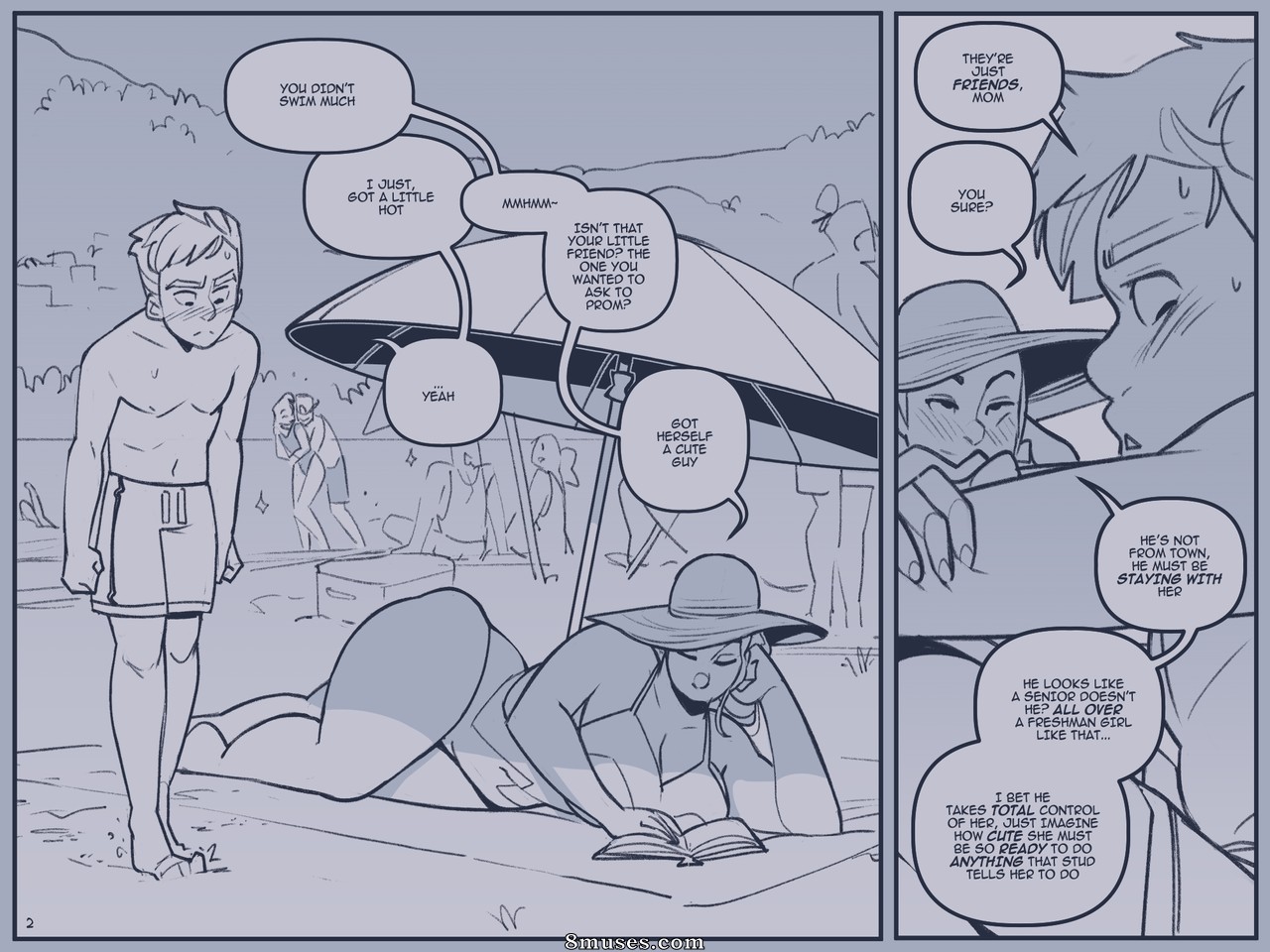 NotEnoughMilk Comics - Alivio en la playa - Página 2