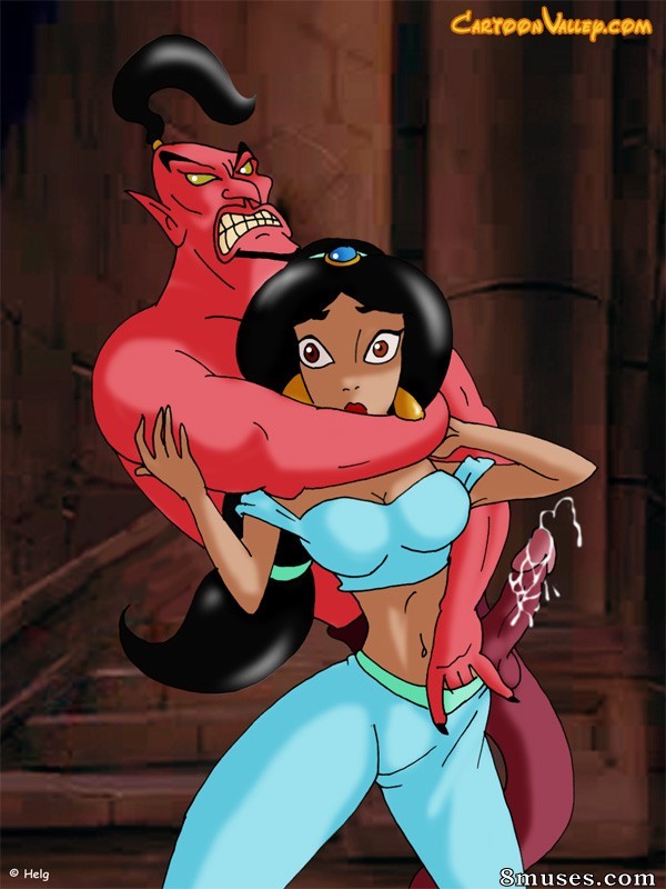 Cartoon Valley - Jaffar under the colour of Genie is fucking Jasmine - Page 1