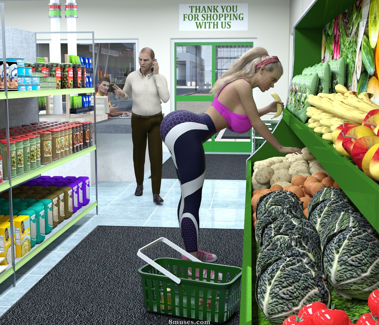 Page 1 | Renderotica-Comics/3DPOSE/Pervert-old-man-in-supermarket | 8muses  - Sex Comics