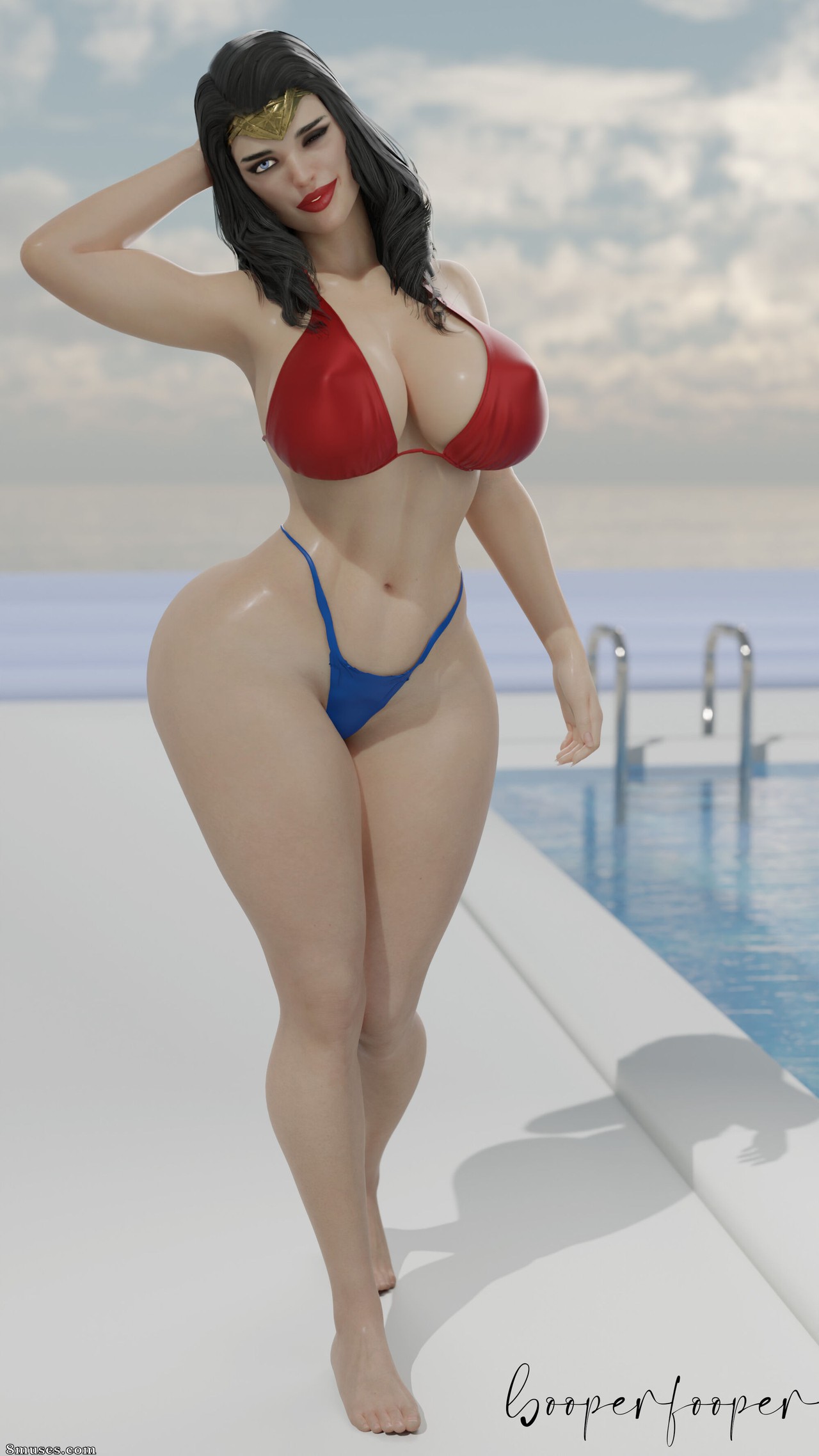Booperfooper - Wonder Woman at the pool - Page 1