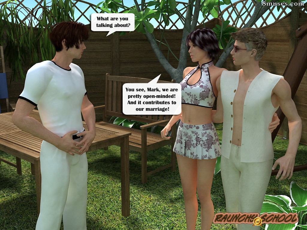 RaunchySchool3D Comics - Threesome With a Sexy Milf in Backyard - Page 21