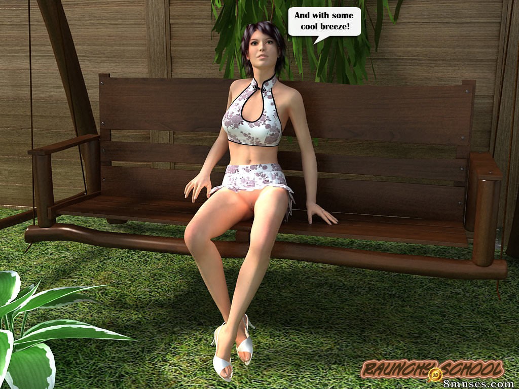 RaunchySchool3D Comics - Partouze avec une milf sexy dans le jardin - Page 8
