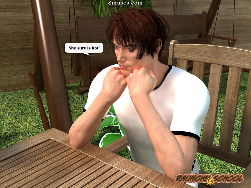RaunchySchool3D Comics - Partouze avec une milf sexy dans le jardin - Page 3