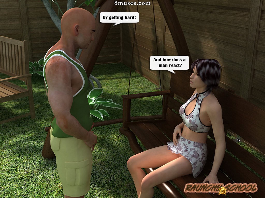 RaunchySchool3D Comics - Trio com uma gostosa no quintal - Página 11