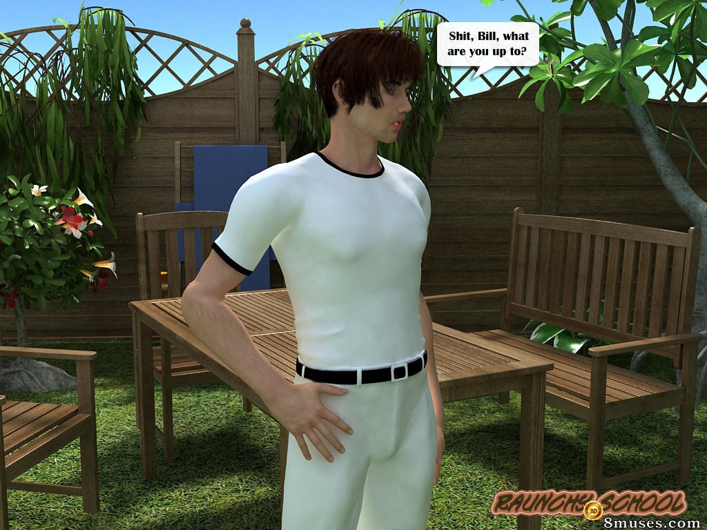 RaunchySchool3D Comics - Threesome With a Sexy Milf in Backyard - Page 16