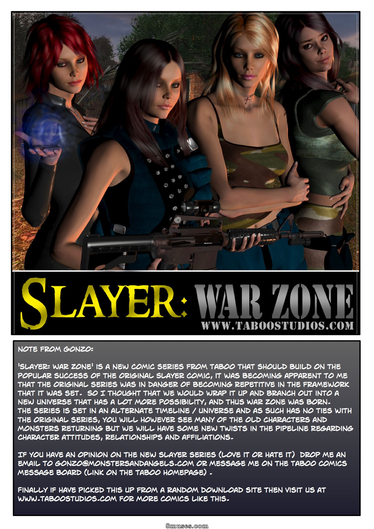 Page 1 | TabooStudios_com-Gonzo-Comics/Slayer-War-Zone | 8muses - Sex Comics