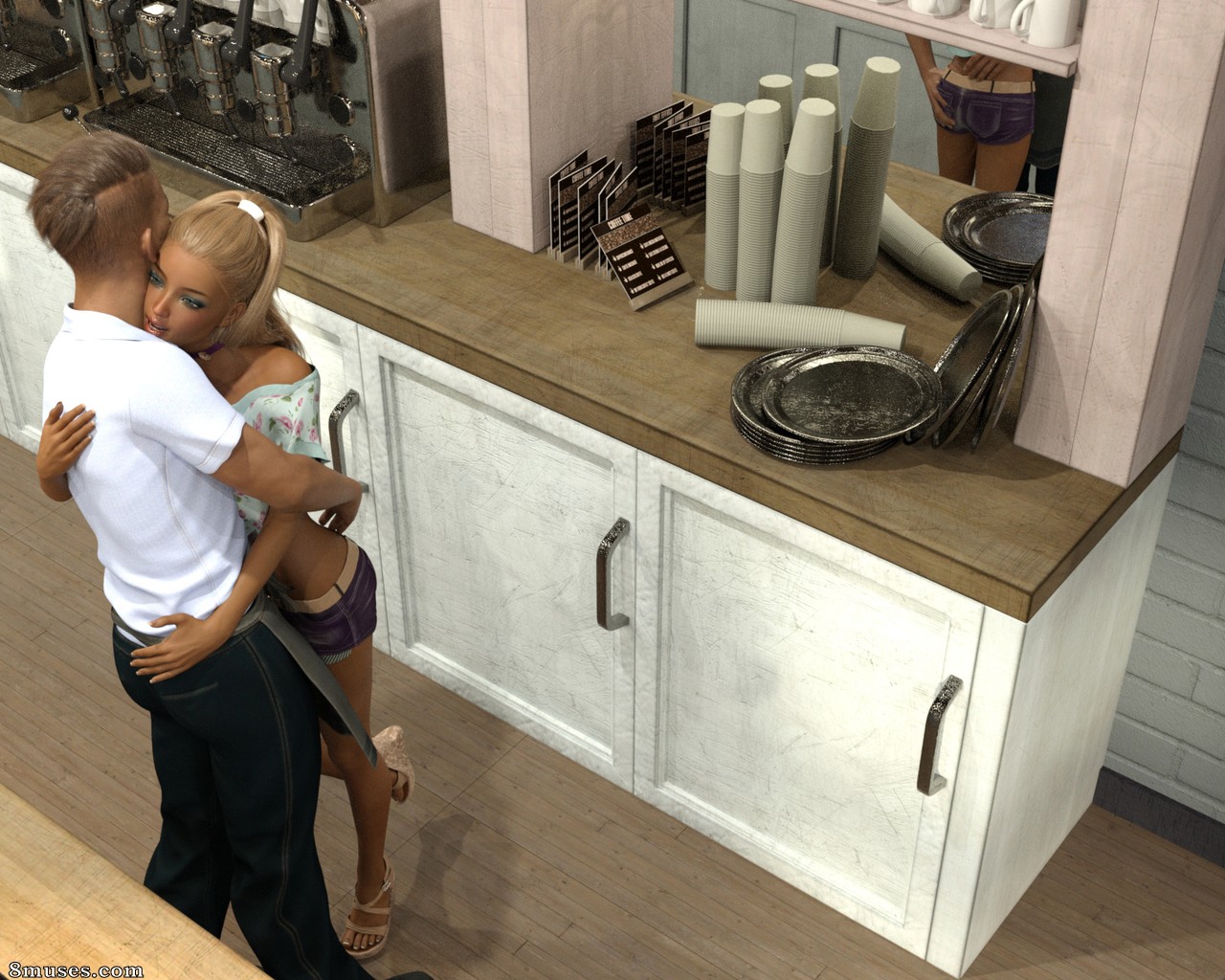 Nappo - Mia and her waiter Tom - After first day of opening her new coffeeshop - Page 3