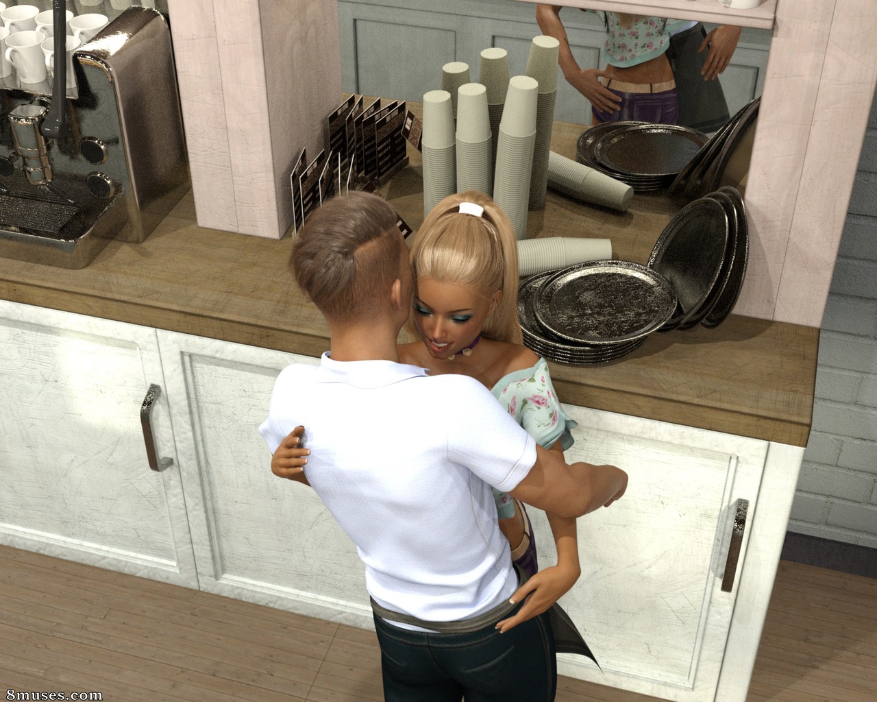 Nappo - Mia and her waiter Tom - After first day of opening her new coffeeshop - Page 2
