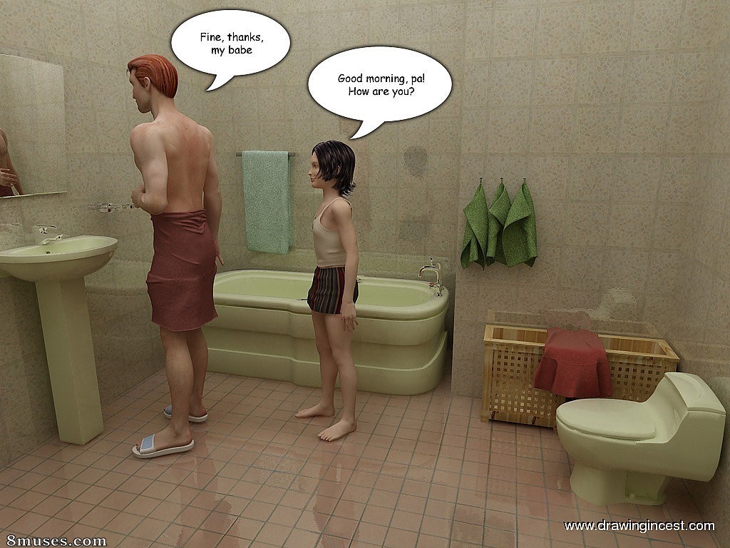 Page 1 | Drawingincest_com-Comics/3D/Good-morning-fuck-in-a-bathroom |  8muses - Sex Comics