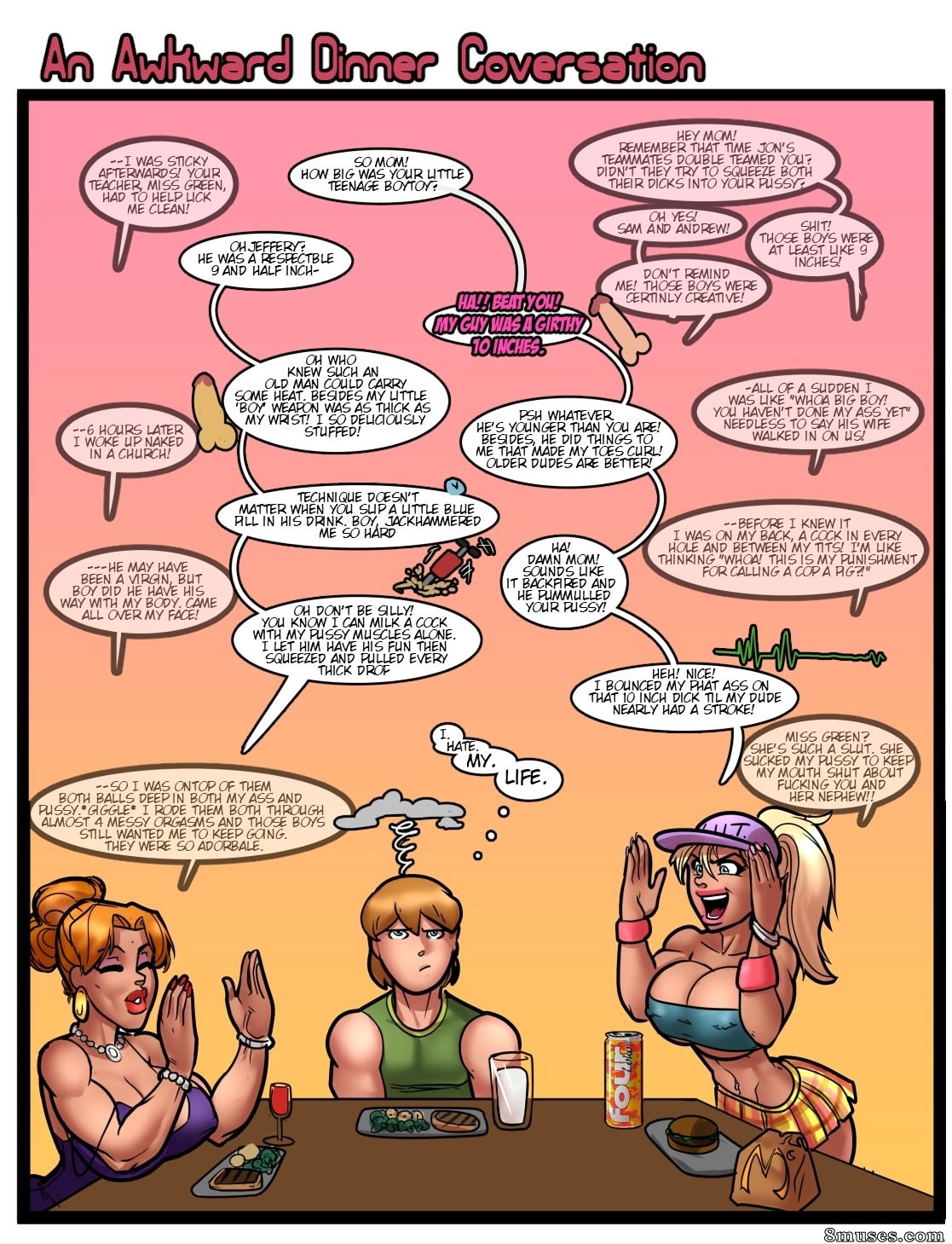 Page 8 | Various-Authors/KennyComix/My-Mom-and-Sister-are-Size-Queen-Sluts/Issue-1  | 8muses - Sex Comics