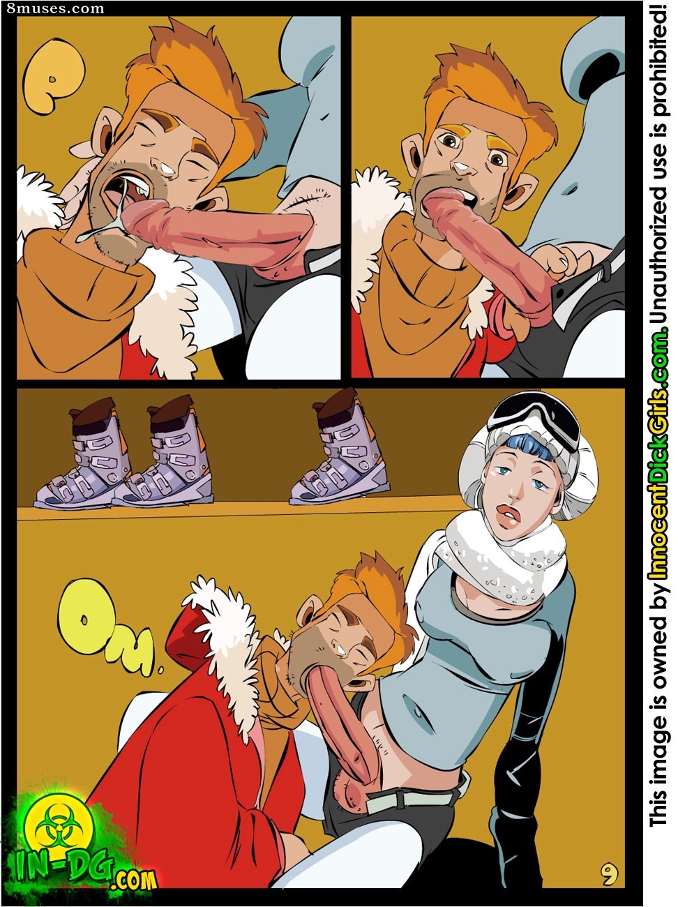 Innocent Dickgirls Comics - The Free Ski Pass - Page 9
