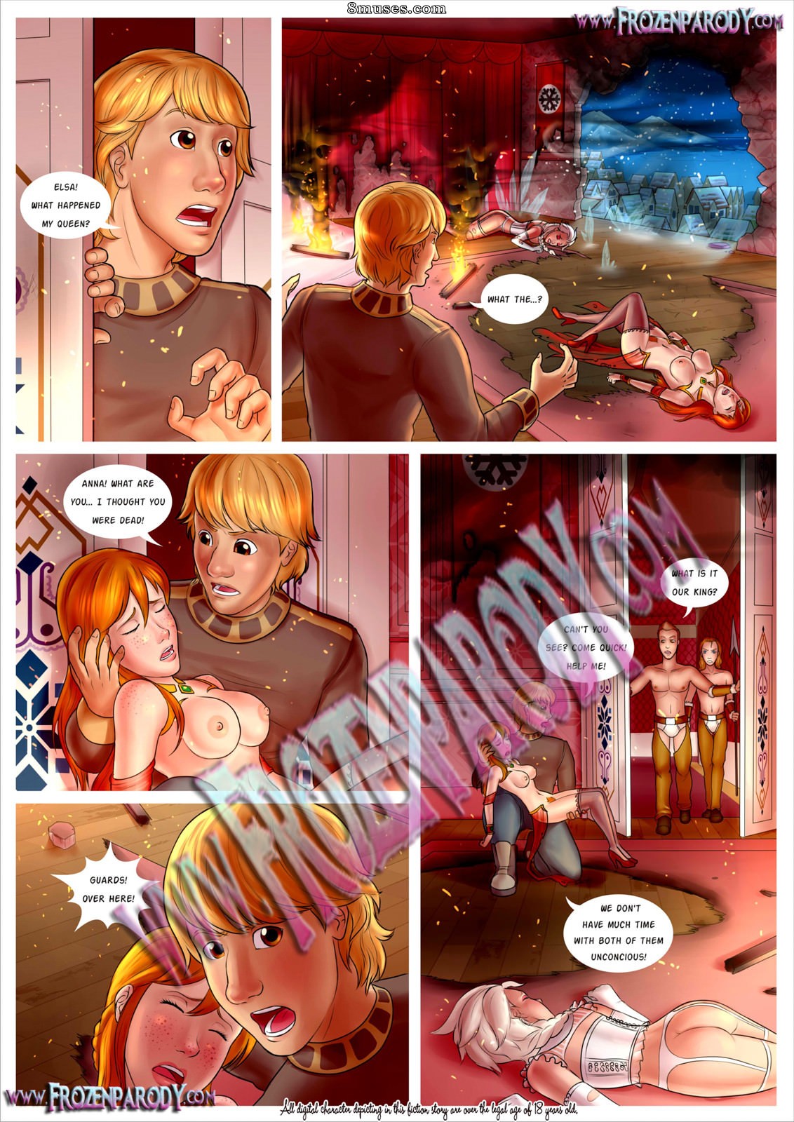 Frozen Parody Comics - Frozen Parody 8 - Threesome Sex - Page 6