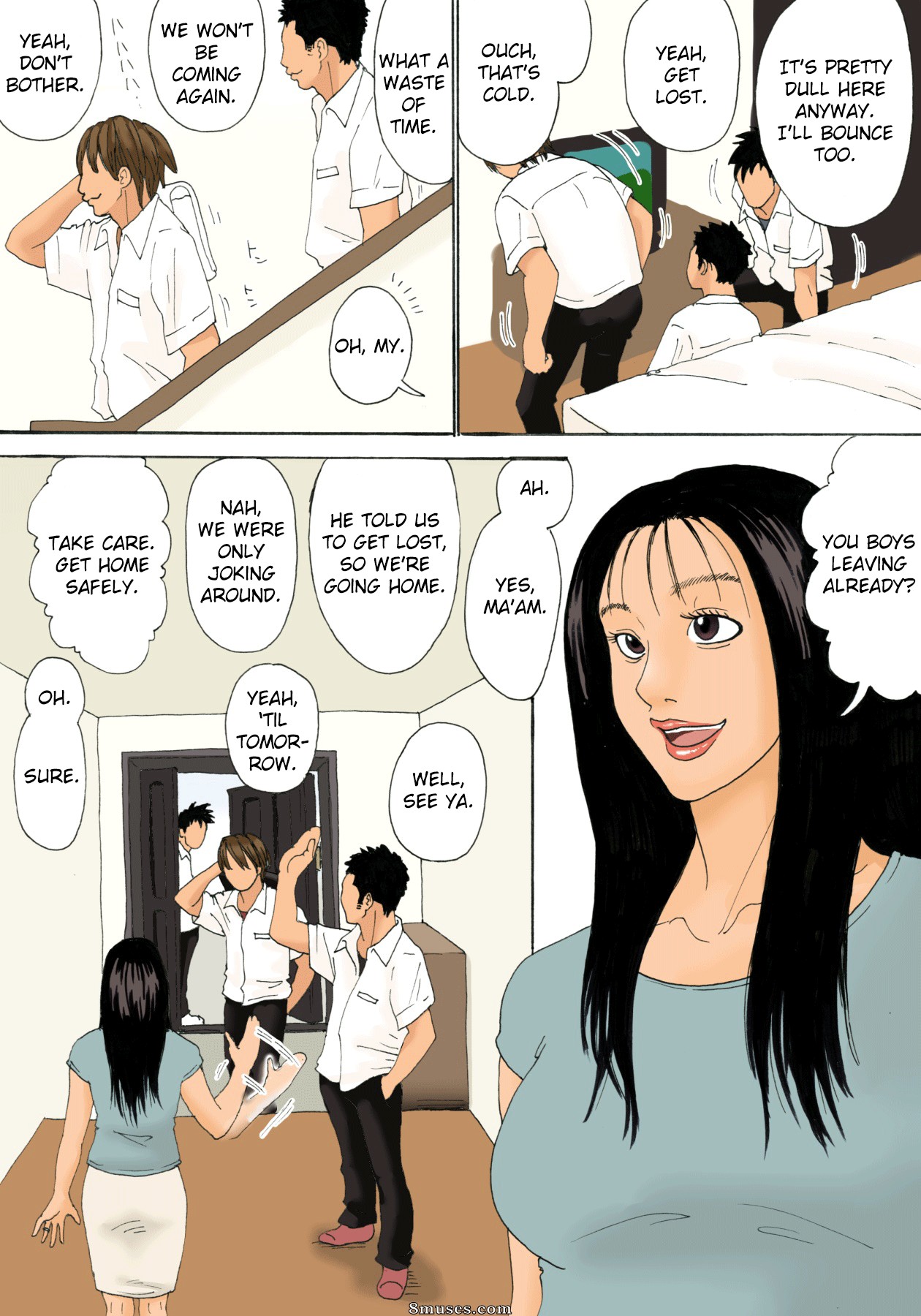 Page 4 |  Hentai-and-Manga-English/Kiyokawa-Zaidan/Even-Being-Seen-By-Her-Sons-Friends-Wont- Stop-Moms-Hips | 8muses - Sex Comics