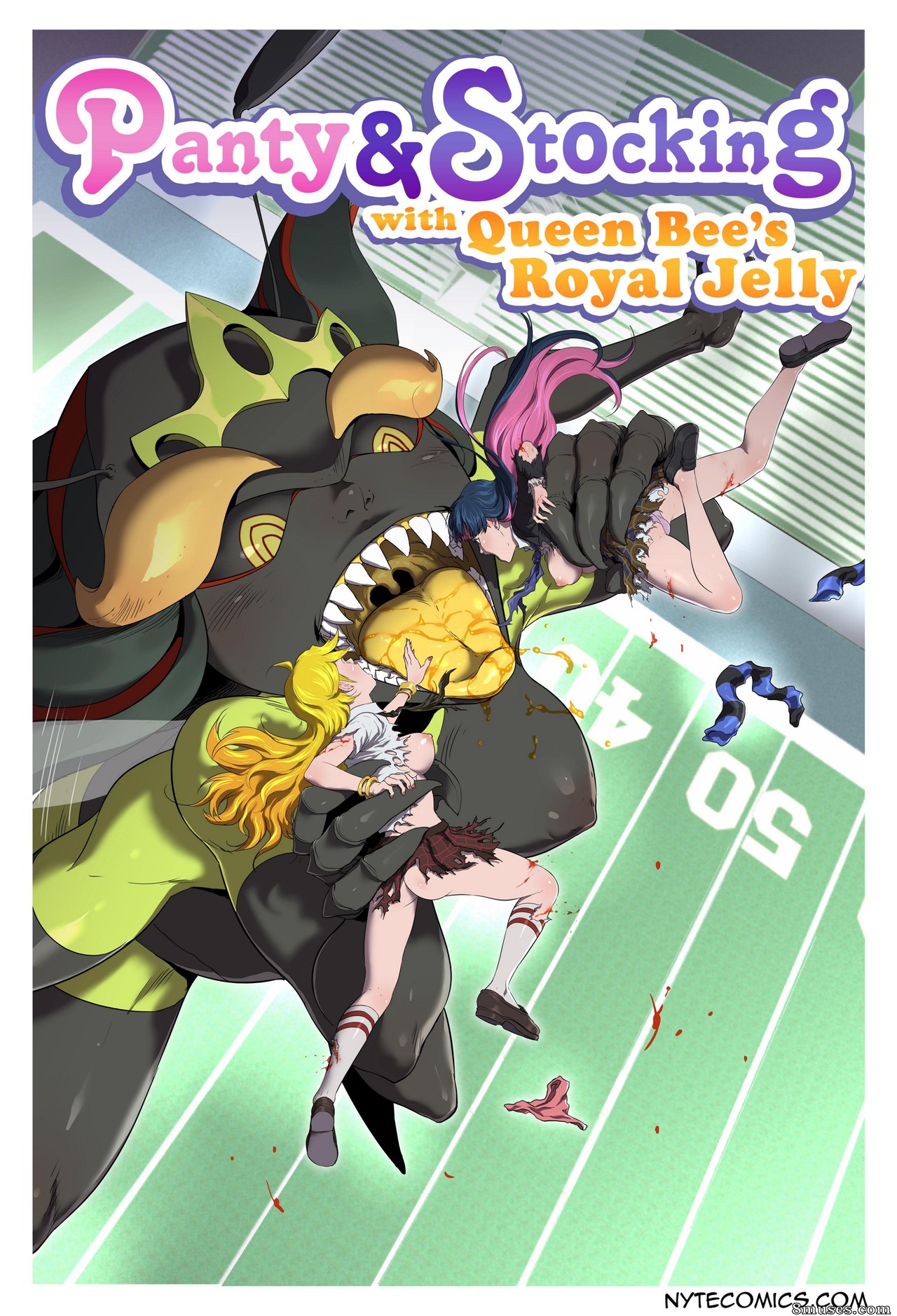 Nyte Vore Comics - Panty & Stocking with Queen Bee's Royal Jelly - Page 1