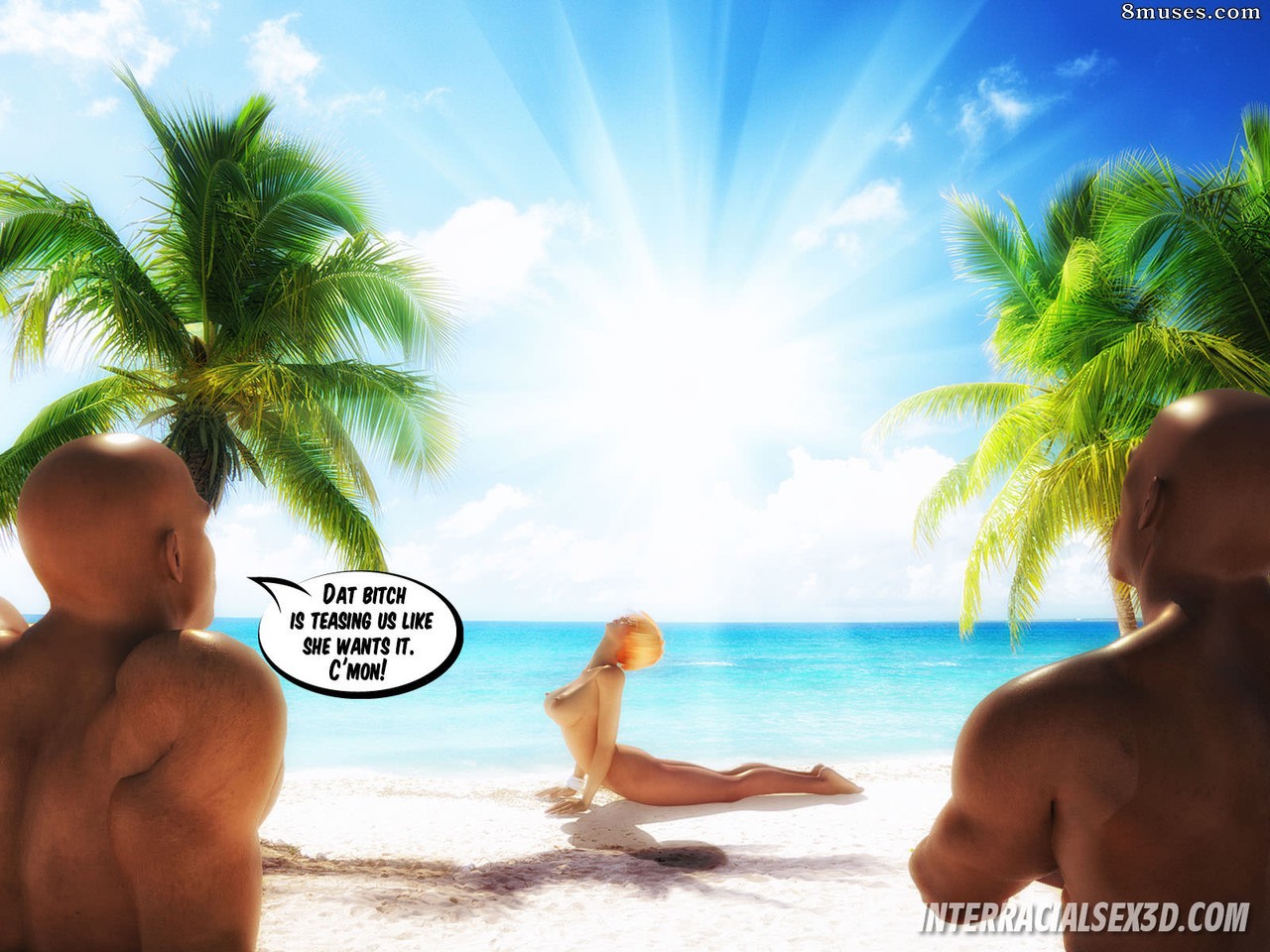 InterracialSex3D.com Comics - Puta de semen de la BBC en vacaciones - Página 3