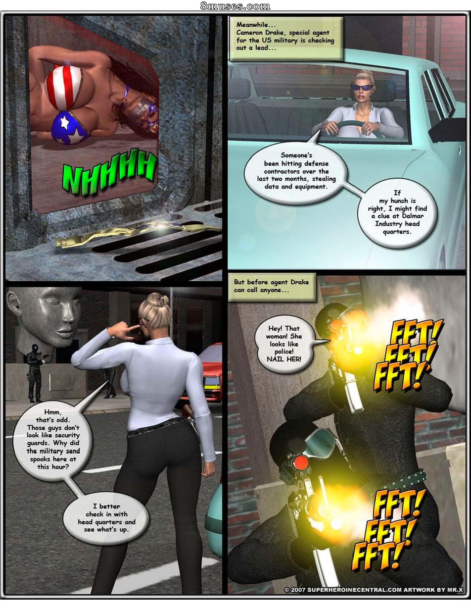 Superheroine Central Comics - Srta. Americana e Omega Woman - terror ataca - Página 8