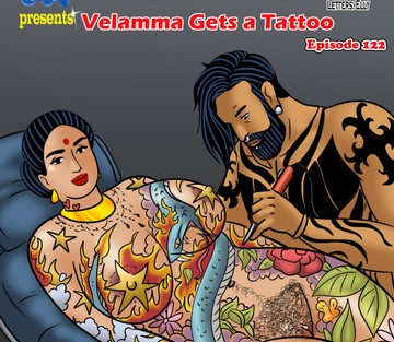 Issue 122 - Velamma get a Tattoo