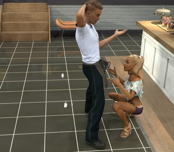 Mia and her waiter Tom - After first day of opening her new coffeeshop - Page 5
